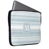 Monogram Eisblauer Streifen Laptopschutzhülle (Vorne Rechts)