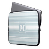 Monogram Eisblauer Streifen Laptopschutzhülle (Vorderseite Links)