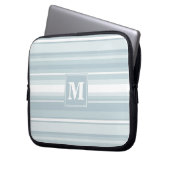 Monogram Eisblauer Streifen Laptopschutzhülle (Vorderseite Links)