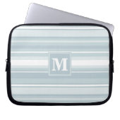 Monogram Eisblauer Streifen Laptopschutzhülle (Vorderseite)