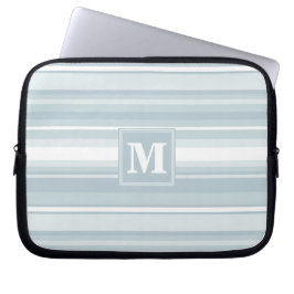 Monogram Eisblauer Streifen Laptopschutzhülle