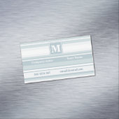 Monogram Eisblauer Streifen Magnetische Visitenkarte (Beispiel)