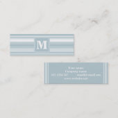 Monogram Eisblauer Streifen Mini Visitenkarte (Vorne/Hinten)