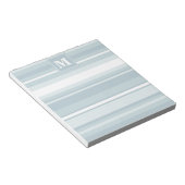 Monogram Eisblauer Streifen Notizblock (angewinkelt)