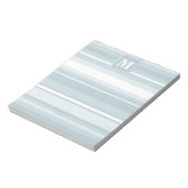 Monogram Eisblauer Streifen Notizblock (Rotiert)