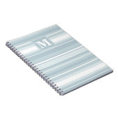 Monogram Eisblauer Streifen Notizblock (Rechte Seite)
