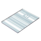 Monogram Eisblauer Streifen Notizblock (Linke Seite)
