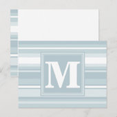Monogram Eisblauer Streifen Postkarte (Vorne/Hinten)