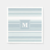 Monogram Eisblauer Streifen Serviette (Vorderseite)