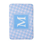 Monogram Electric Blue Circles pattern Badematte (Vorderseite Vertikal)
