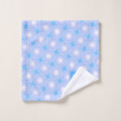 Monogram Electric Blue Circles pattern Badhandtuch Set (Waschlappen)