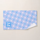 Monogram Electric Blue Circles pattern Badhandtuch Set (Handtuch)