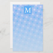 Monogram Electric Blue Circles pattern Briefpapier (Vorne/Hinten)