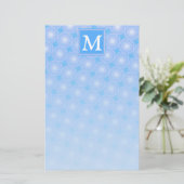 Monogram Electric Blue Circles pattern Briefpapier (Stehend Vorderseite)