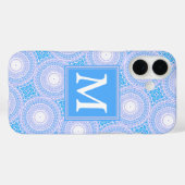 Monogram Electric Blue Circles pattern Case-Mate iPhone Hülle (Rückseite (Horizontal))