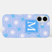 Monogram Electric Blue Circles pattern Case-Mate iPhone Hülle (Rückseite (Horizontal))