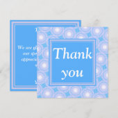 Monogram Electric Blue Circles pattern Dankeskarte (Vorne/Hinten)