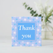 Monogram Electric Blue Circles pattern Dankeskarte (Stehend Vorderseite)