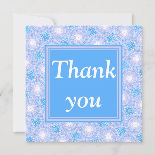 Monogram Electric Blue Circles pattern Dankeskarte (Vorderseite)