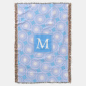 Monogram Electric Blue Circles pattern Decke (Vorderseite Vertikal)