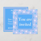 Monogram Electric Blue Circles pattern Einladung (Vorne/Hinten)