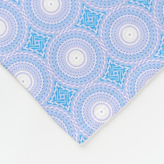 Monogram Electric Blue Circles pattern Fleecedecke (Ecke)