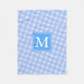 Monogram Electric Blue Circles pattern Fleecedecke (Vorderseite)