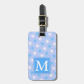 Monogram Electric Blue Circles pattern Gepäckanhänger (Vorderseite vertikal)