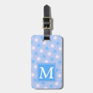 Monogram Electric Blue Circles pattern Gepäckanhänger