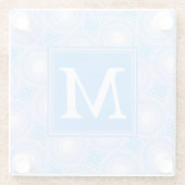 Monogram Electric Blue Circles pattern Glasuntersetzer (Rückseite)