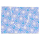 Monogram Electric Blue Circles pattern Große Geschenktüte (Rückseite)