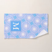 Monogram Electric Blue Circles pattern Handtuch (Handtuch)