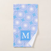 Monogram Electric Blue Circles pattern Handtuch (Handtuch)