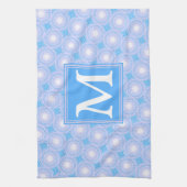 Monogram Electric Blue Circles pattern Handtuch (Vertikal)