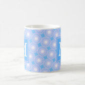 Monogram Electric Blue Circles pattern Kaffeetasse (Mittel)