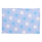 Monogram Electric Blue Circles pattern Kissenbezug (Rückseite)