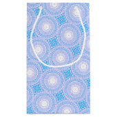 Monogram Electric Blue Circles pattern Kleine Geschenktüte (Rückseite)