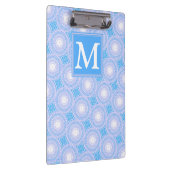 Monogram Electric Blue Circles pattern Klemmbrett (Rechts)