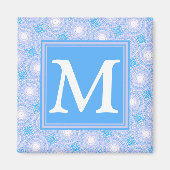 Monogram Electric Blue Circles pattern Magnet (Vorne)