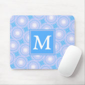 Monogram Electric Blue Circles pattern Mousepad (Mit Mouse)