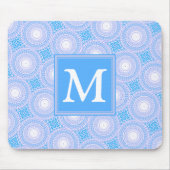 Monogram Electric Blue Circles pattern Mousepad (Vorne)