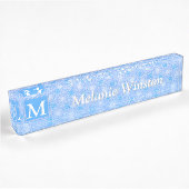 Monogram Electric Blue Circles pattern Namensplakette