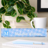 Monogram Electric Blue Circles pattern Namensplakette