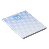 Monogram Electric Blue Circles pattern Notizblock (angewinkelt)