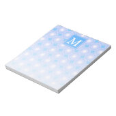 Monogram Electric Blue Circles pattern Notizblock (Rotiert)