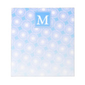 Monogram Electric Blue Circles pattern Notizblock (Vorderseite)