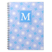 Monogram Electric Blue Circles pattern Notizblock (Vorderseite)