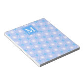 Monogram Electric Blue Circles pattern Notizblock (angewinkelt)