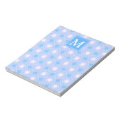 Monogram Electric Blue Circles pattern Notizblock (Rotiert)