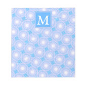 Monogram Electric Blue Circles pattern Notizblock (Vorderseite)